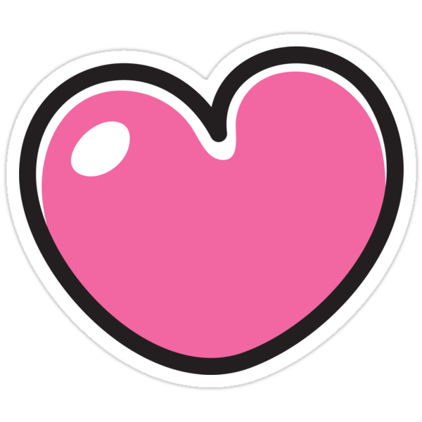 "Pink cartoon heart sticker" Stickers by Mhea | Redbubble